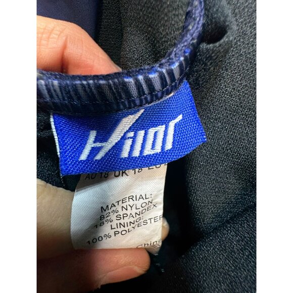 Hilor One-Shoulder One Piece Swimsuit Womens 14 Navy Tummy Control Beach Padded - Picture 3 of 10